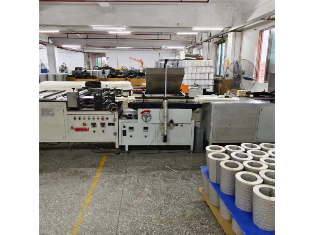 Full production line for S551/4 primary air filters at Bowei Factory
