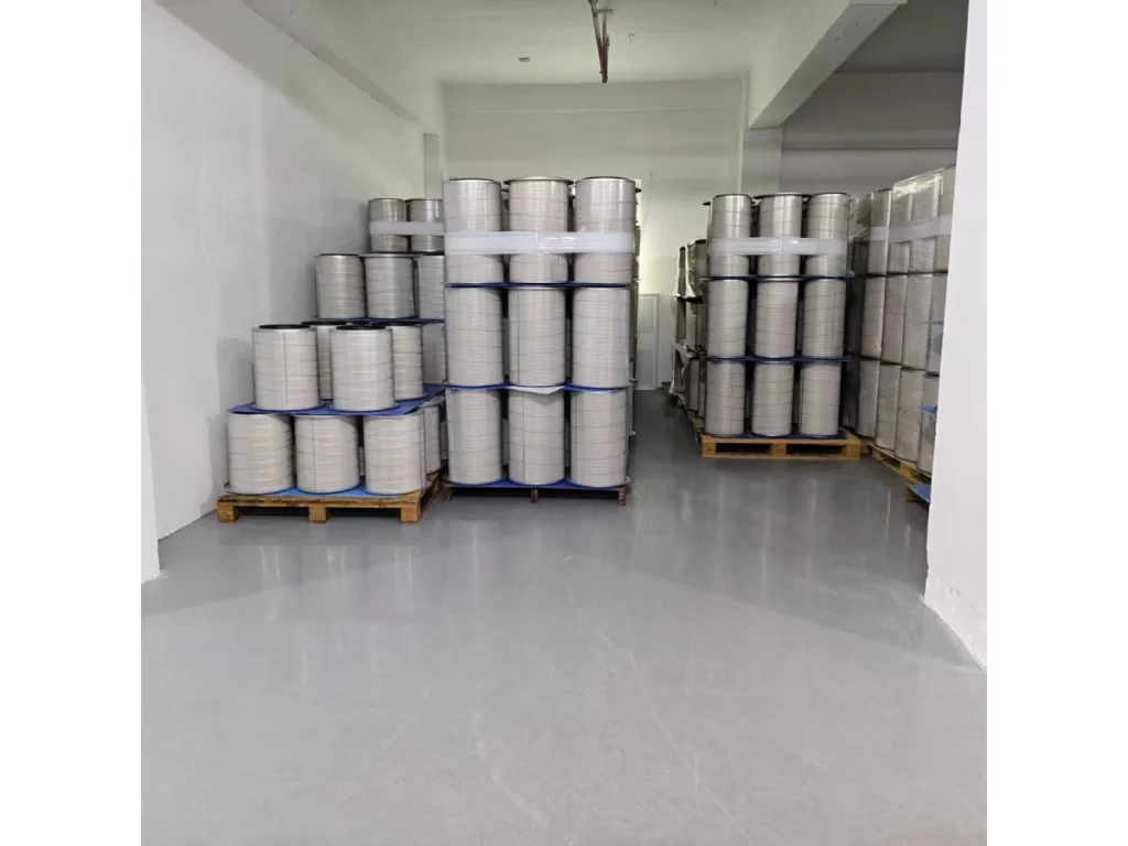 Inventory of finished S551/4 primary air filters stored in Bowei Factory warehouse