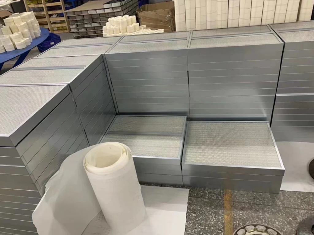 Bowei Filter Factory producing metal frame air filters for Caterpillar generators