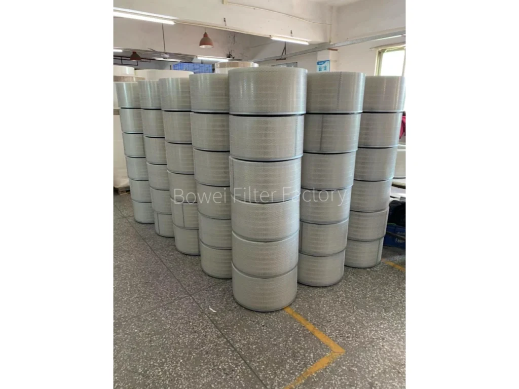 8N6309 air filters in bulk stock at Bowei Factory warehouse