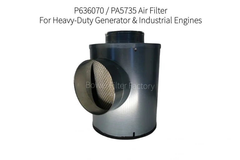 P636070 Air Filter (PA5735 Equivalent): Built for Heavy-Duty Generator and Industrial Applications 4 P636070 PA5735 disposable air cleaner with integrated metal housing