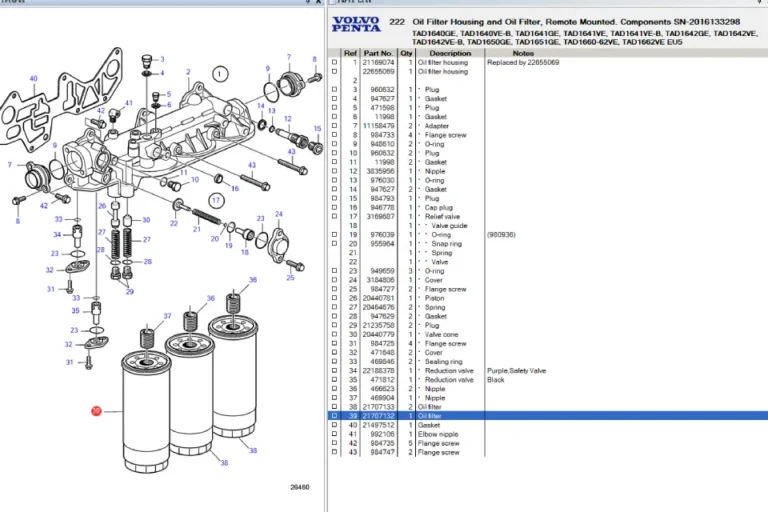 Volvo diesel generator filter replacement interval including air fuel oil and bypass filters