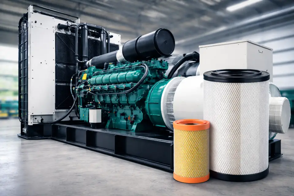 diesel generator air filter system with OEM replacement air filter elements